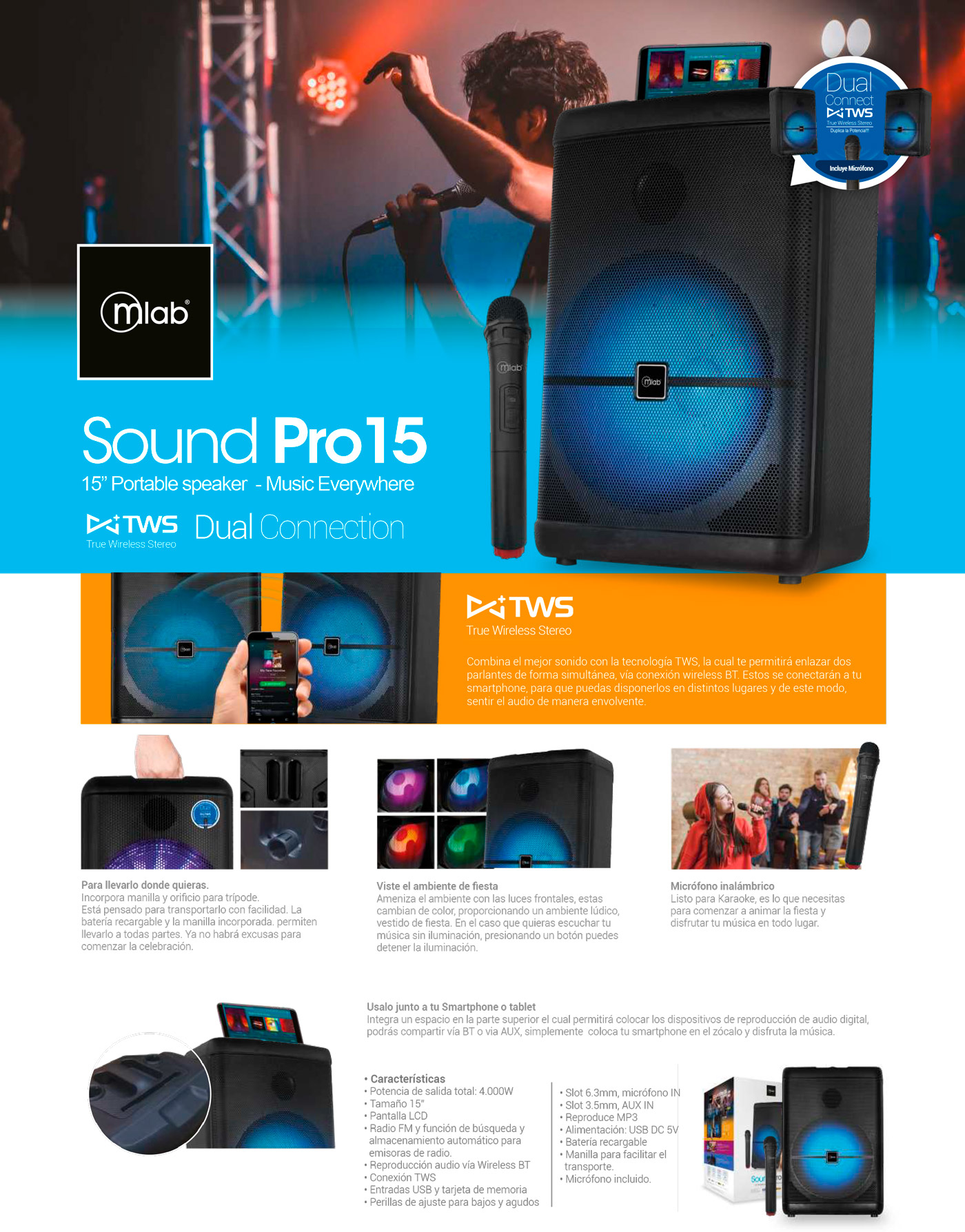 ficha técnica sound pro 15